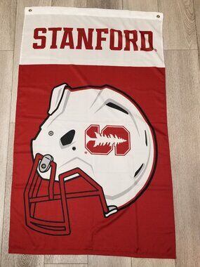 Stanford University Cardinal Helmet Flag W/Grommets Redwoods The Cards